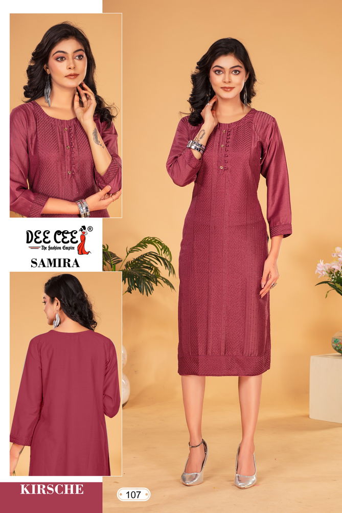 Samira By Deecee Chinon Straight Cut Kurti Suppliers In India